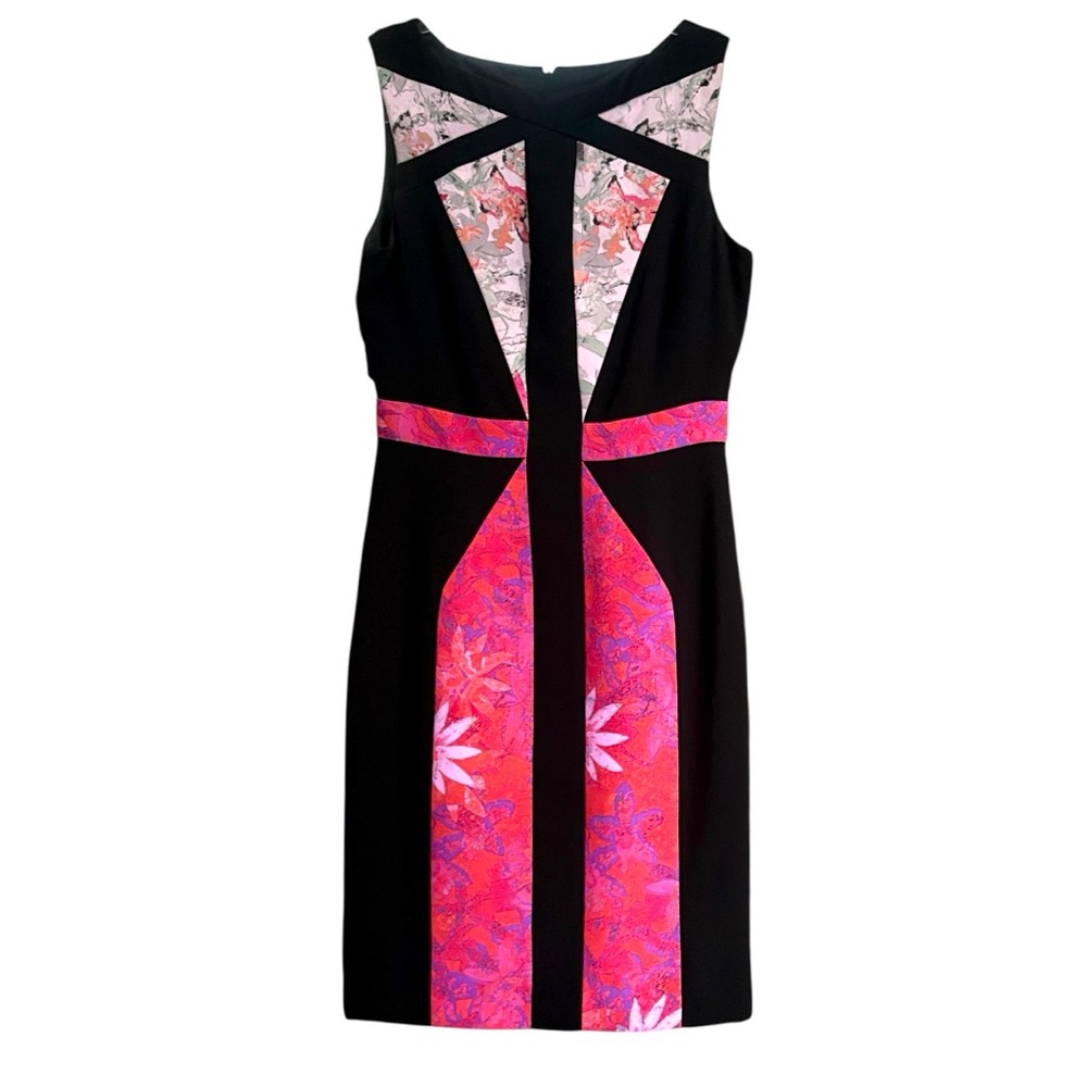 EUC Ivanka Trump Illusion Floral Prism Panel Dress | Size 2